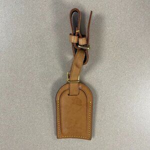 Louis Vuitton Vintage Vachetta Leather Luggage Tag w/ Buckle.- Preowned